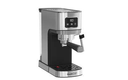Geek Chef Espresso Machine, Cappuccino & Latte Machine with ESE POD Filter & Milk Frother Steam Wand, Accurate Temperature & Time Control, Compact Coffee Machine for Home,Stainless Steel - Discount Msrp 