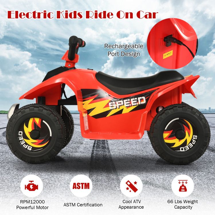 6V Kids Electric ATV 4 Wheels Ride-On Toy - Discount Msrp 