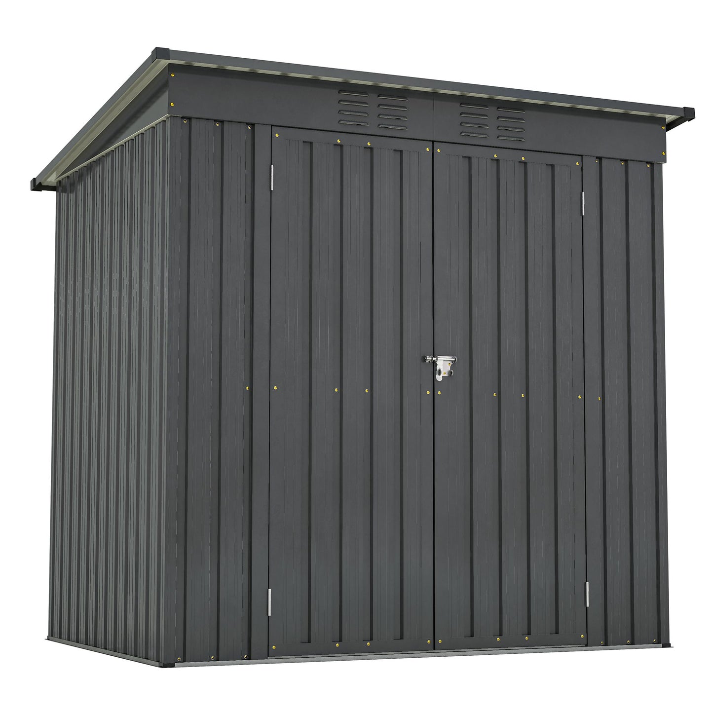 6 x 4 ft Outdoor Storage Shed, All Weather Tool Shed for Garden, Backyard, Lawn, Black - Discount Msrp 