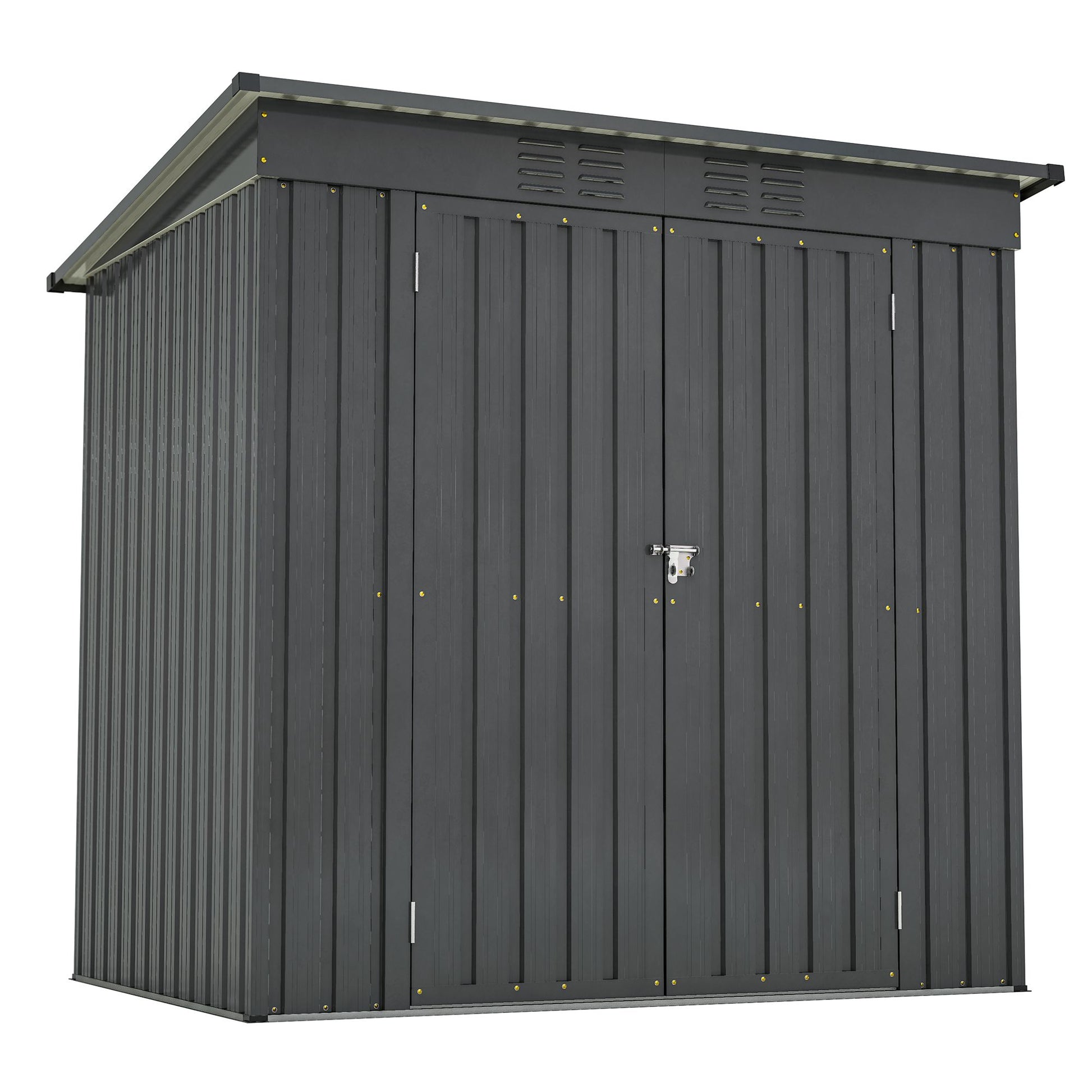 6 x 4 ft Outdoor Storage Shed, All Weather Tool Shed for Garden, Backyard, Lawn, Black - Discount Msrp 