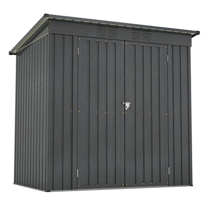 6 x 4 ft Outdoor Storage Shed, All Weather Tool Shed for Garden, Backyard, Lawn, Black - Discount Msrp 