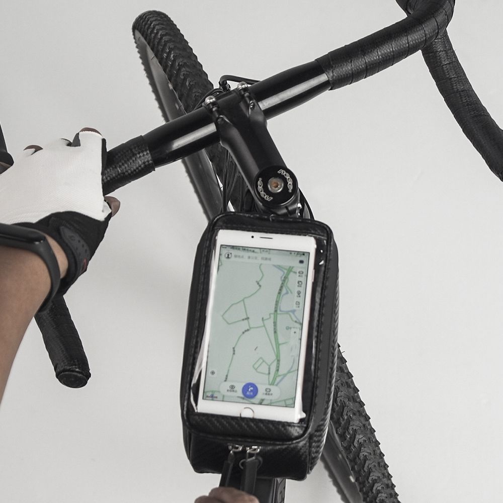 Bike Phone Front Frame Bag Bicycle Bag Waterproof Bike Phone Mount Top Tube Bag Bike Phone Case Holder Accessories Cycling Pouch Compatible Phone Under 6.5' - Discount Msrp 