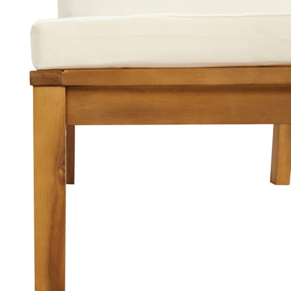 7 Piece Patio Lounge Set with Cream Cushion Solid Acacia Wood - Discount Msrp 