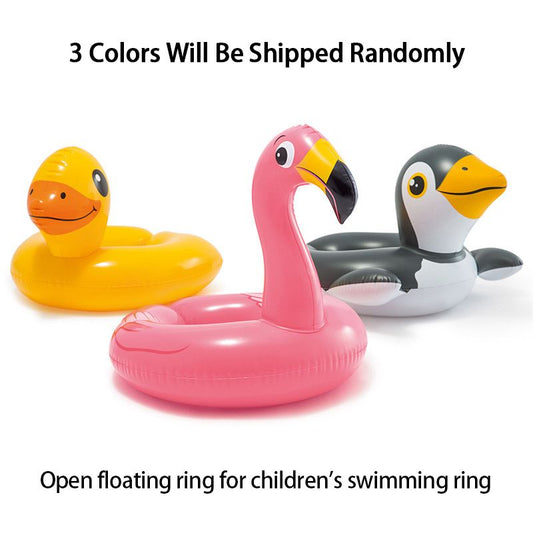 Children's Cartoon Animal Swimming Rings; Inflatable Duck Penguin Flamingo Pool Floats For Boys And Girls - Discount Msrp 