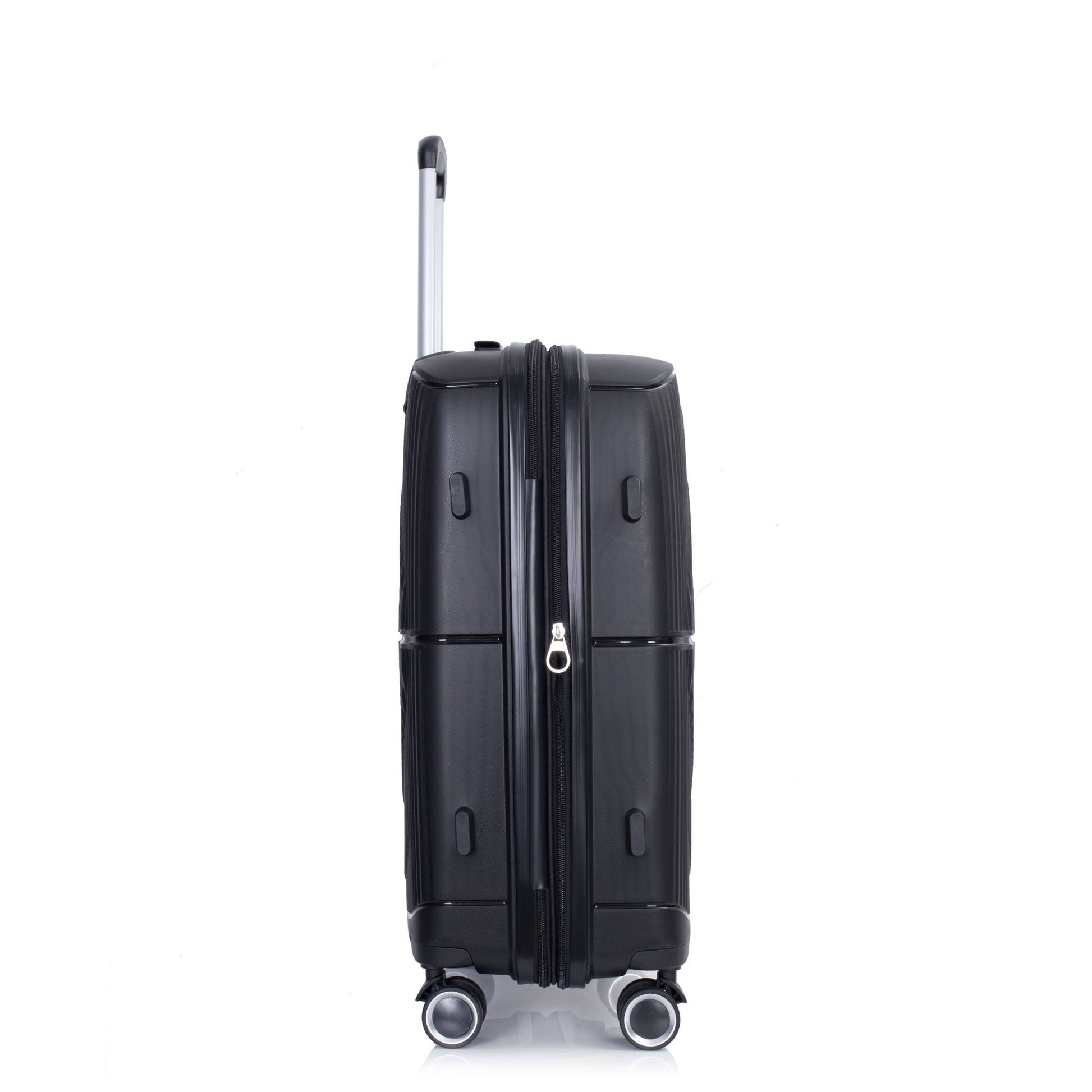 Expandable Hardshell Suitcase Double Spinner Wheels PP Luggage Sets Lightweight Durable Suitcase with TSA Lock,3-Piece Set (20/24/28) ,Black - Discount Msrp 