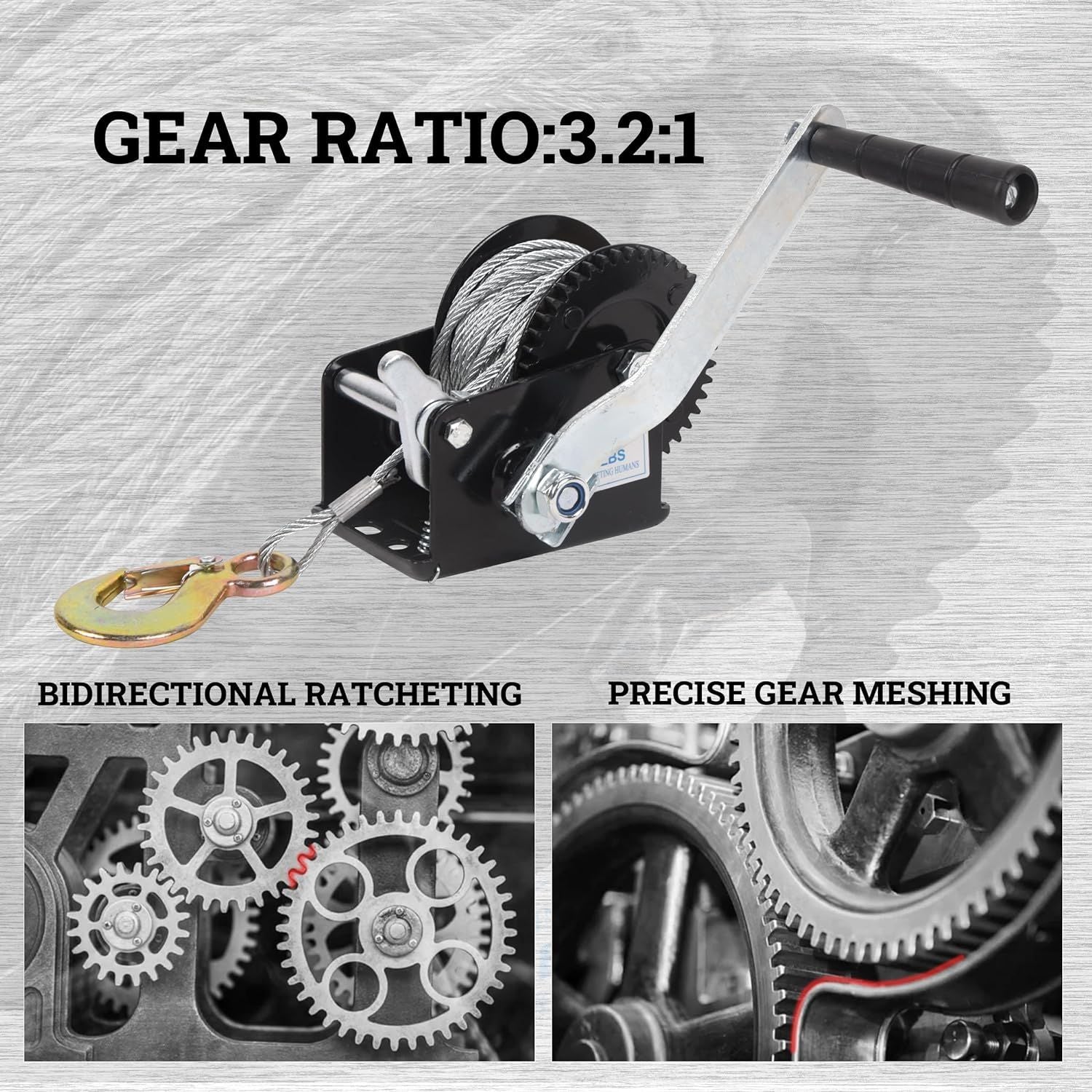 Hand Winch Boat Trailer Winch Heavy Duty Hook Steel Cable, Ratchet Manual Operated Winch for Trailers ATV UTV Boat Marine - Discount Msrp 