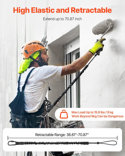VEVOR 5 Pack Tool Lanyard Fall Protection Tools Leash with Screw Lock Carabiner - Discount Msrp 