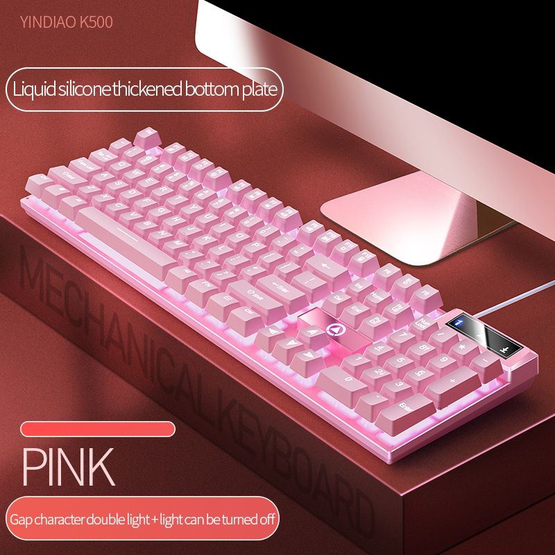 104 Keys Gaming Keyboard Wired Keyboard Color Matching Backlit Mechanical Feel Computer E-sports Peripherals for Desktop Laptop - Discount Msrp 