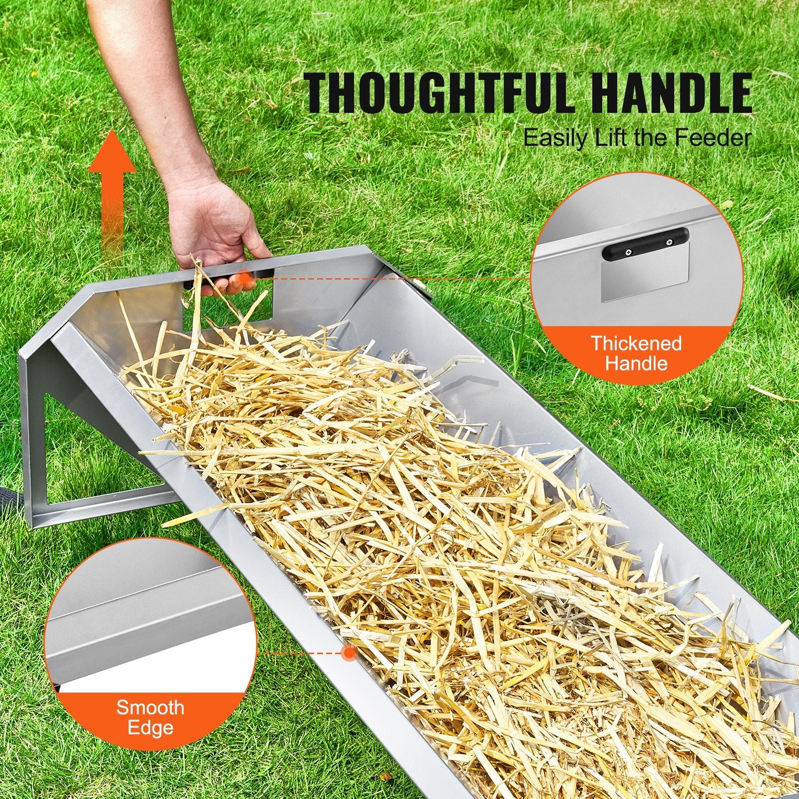 VEVOR Livestock Feeding Trough 22 Gallon Capacity 45" Goat Feeder for 10 Sheep - Discount Msrp 