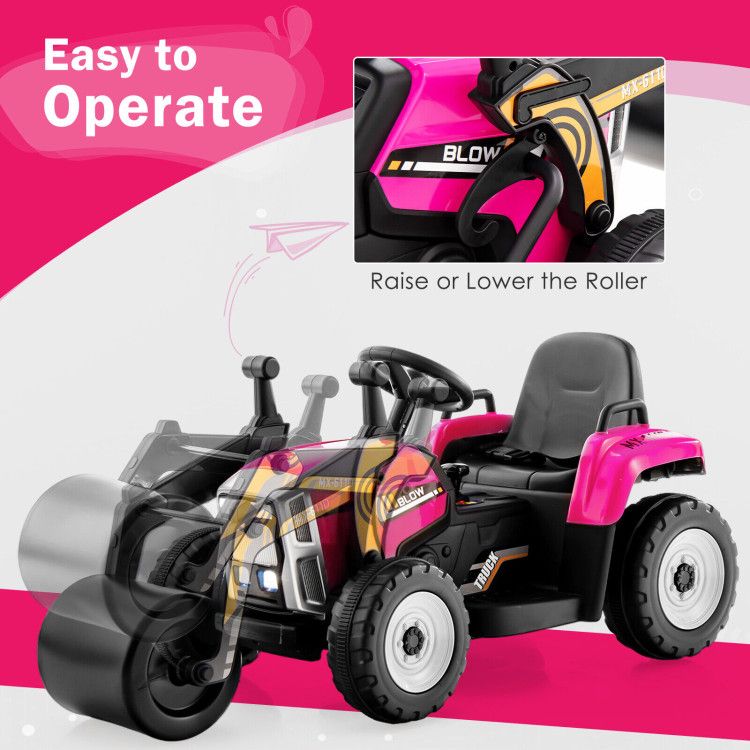 12V Kids Ride on Road Roller with 2.4G Remote Control - Discount Msrp 