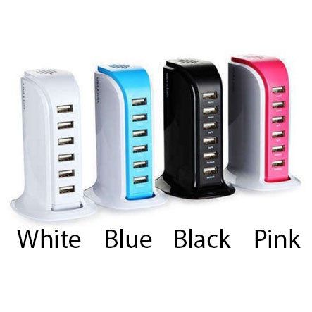 Smart Power 6 USB Colorful Tower for Every Desk at Home or Office charge any Gadget - Discount Msrp 