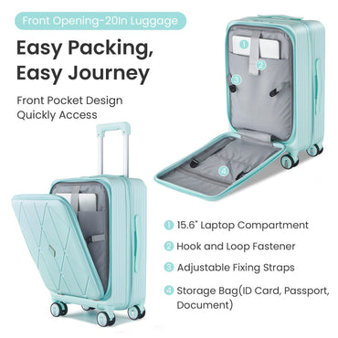 Luggage Sets 3 Piece(20/24/28), Expandable Carry On Luggage with TSA Lock Airline Approved, 100% PC Hard Shell and Lightweight Suitcase with Front Pocket and Spinner Wheels - Discount Msrp 