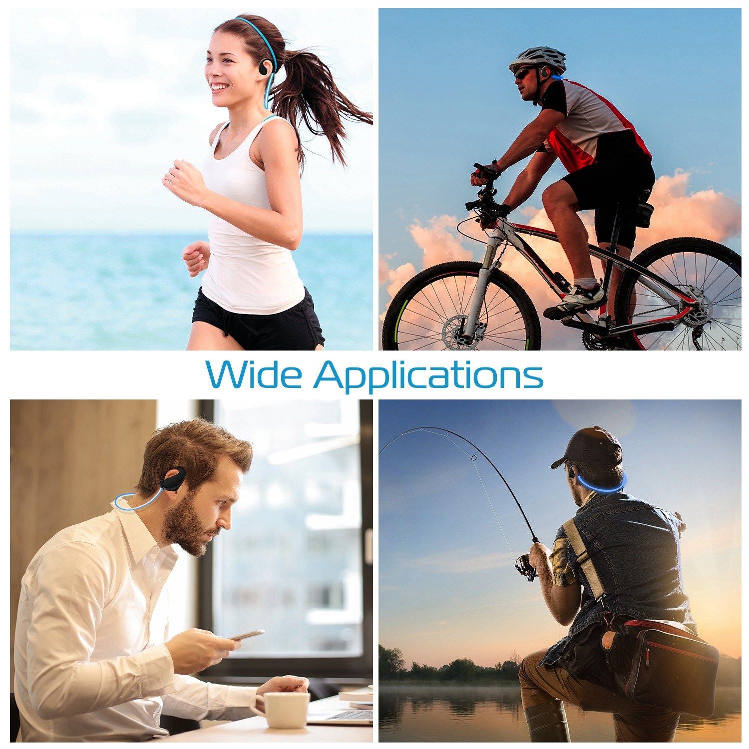 Wireless Sports Headsets Wireless V4.1 Neckband Earphones HD Stereo Sweat-proof Headphones Earbuds - Discount Msrp 