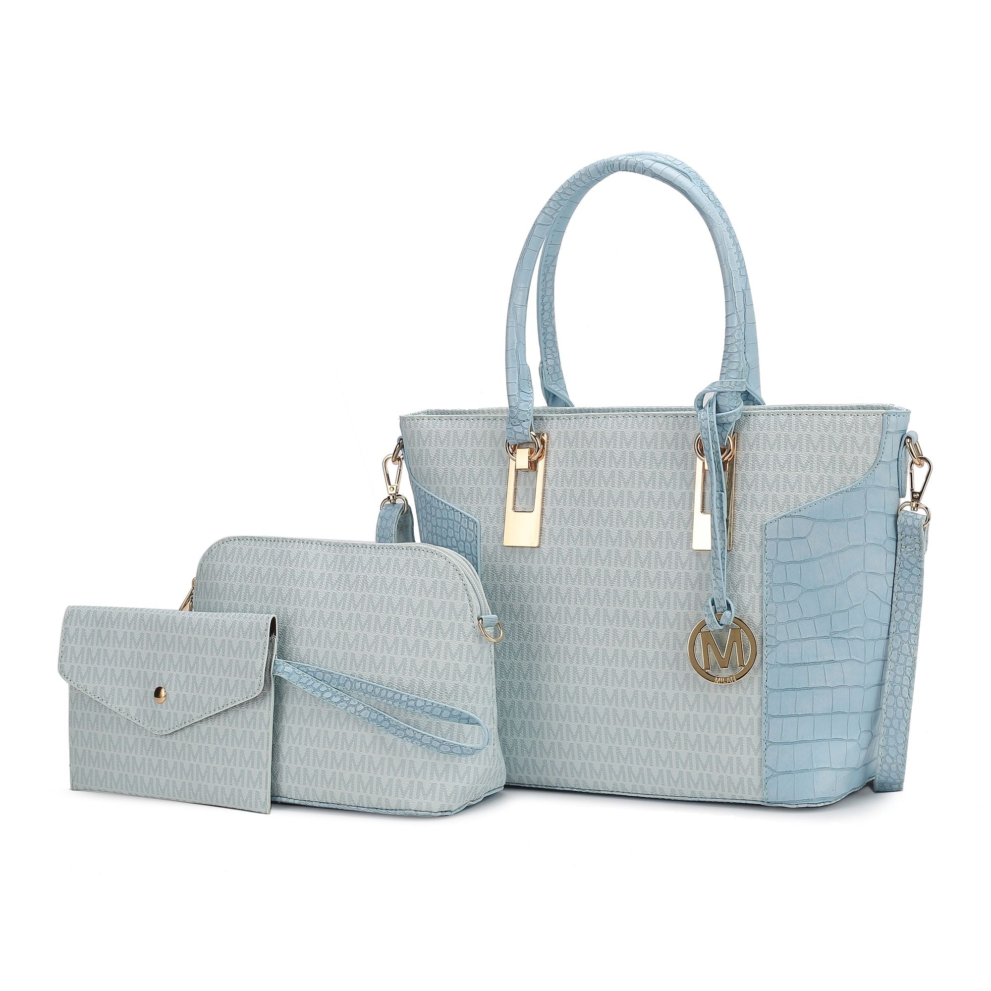 MKF Collection Shonda 3PC Tote with Cosmetic Pouch & Wristlet by Mia k - Discount Msrp 
