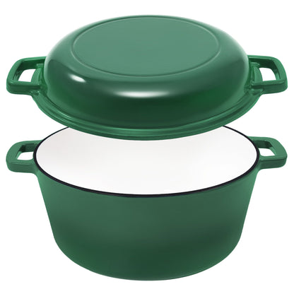 Enameled Cast Iron Dutch Oven with Serving Lid + ENCLOSED THERMAL CIRCLE Design - Discount Msrp 