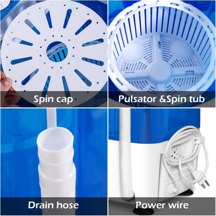 5.5 lbs Portable Semi Auto Washing Machine for Small Space - Discount Msrp 