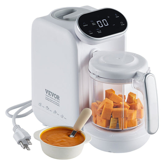 VEVOR Baby Food Maker, 430W Baby Food Processor with 750 ml Tritan Bowl, SUS304 Stainless Steel, 5 in 1 Baby Food Puree Blender Steamer Grinder for Food, Fruit, Vegetable, Meat - Discount Msrp 