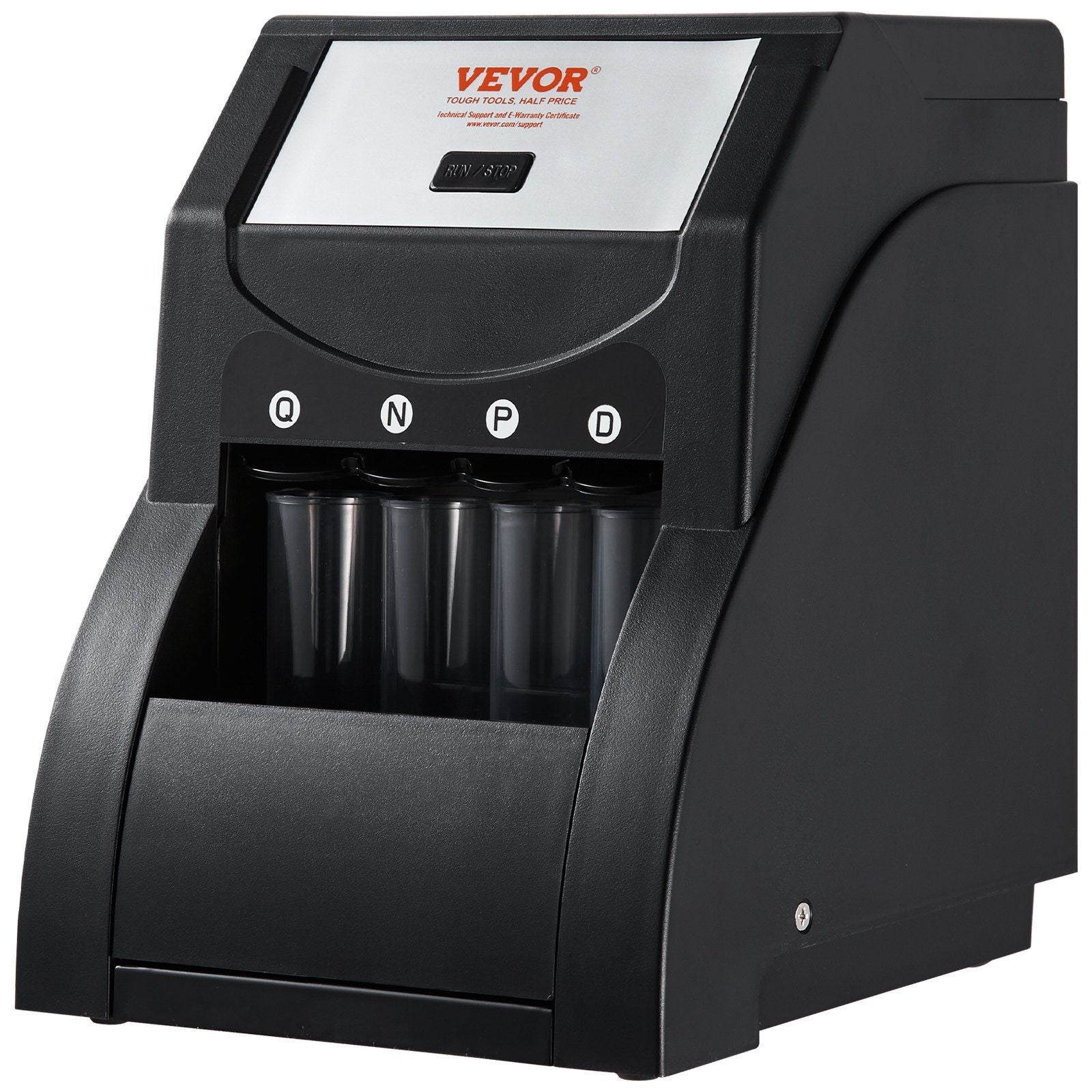 VEVOR USD Coin Sorter, Coin Sorter Machine for USD Coin 1¢ 5¢ 10¢ 25¢, Sorts up to 230 Coins/min, Coin Sorter and Wrapper Machine Holds 200 Coins Included 4 Coin Tubes, Black - Discount Msrp 