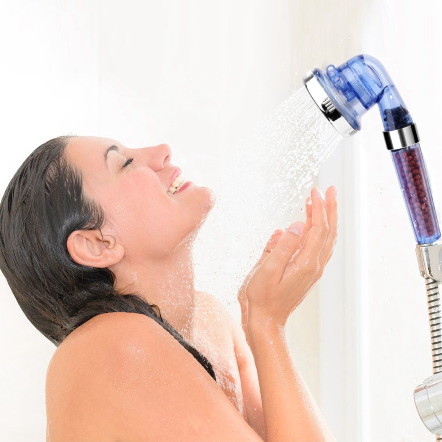 Ionic Filtration Shower Head High Pressure 3 Mode Stone Water Saving Bath Handheld Shower - Discount Msrp 