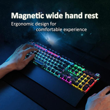 Gaming Mechanical Keyboard Retro Square Glowing Keycaps Backlit USB Wired 104 Anti-ghosting Gaming Keyboard for PC laptop - Discount Msrp 