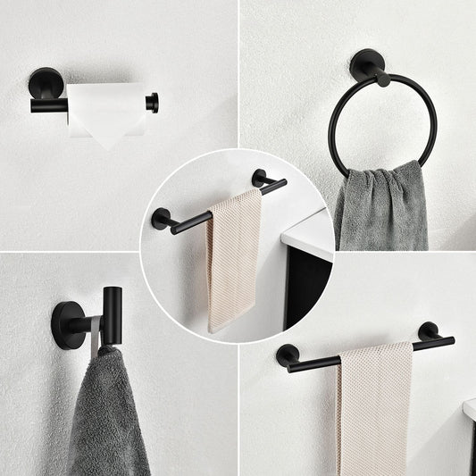 6 Piece Stainless Steel Bathroom Towel Rack Set Wall Mount RT - Discount Msrp 