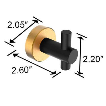 Round Base Wall Hanging Hook with Screws- Black Gold Hook; 4 Pack; for Entry Shoe Cabinet; Wardrobe Bathroom Bedroom Furniture Hardware - Discount Msrp 