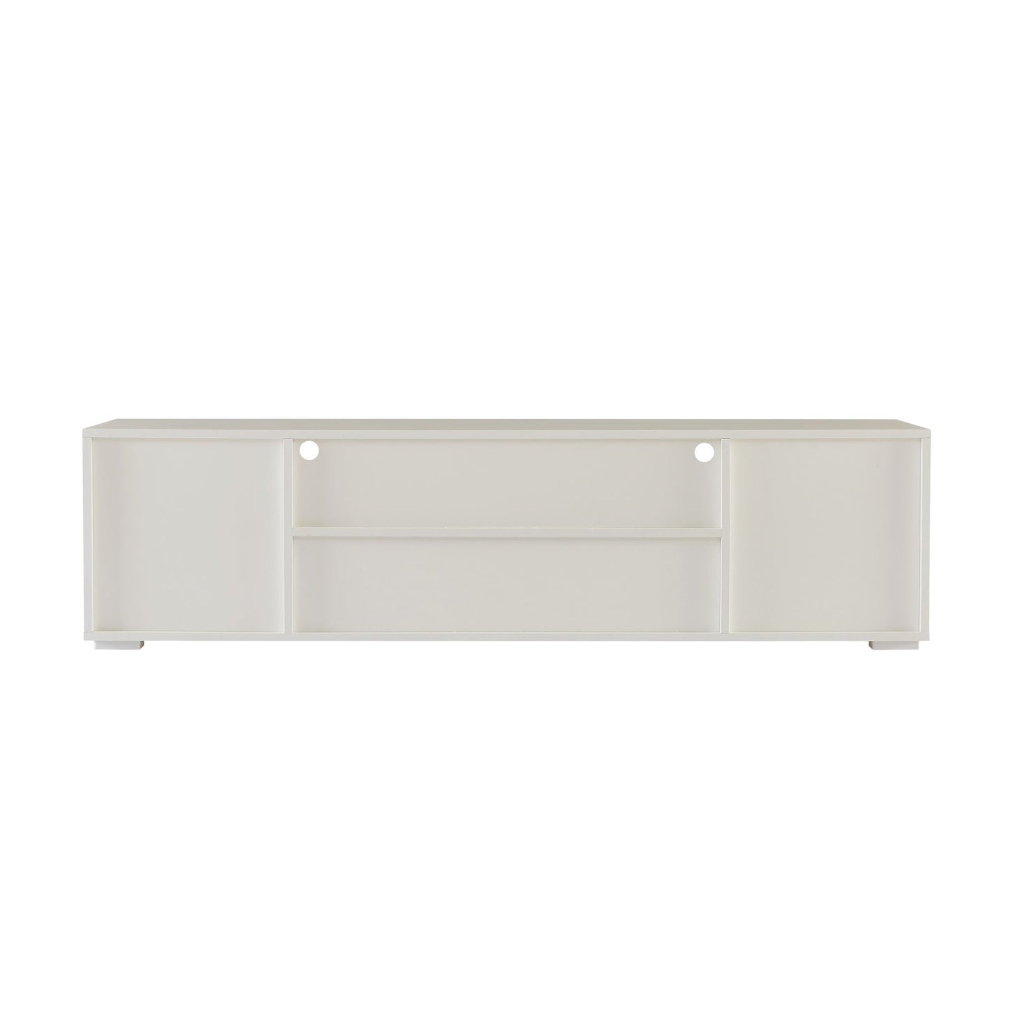QuickassembleFashionTVstand,TVCabinet,entertainment center TV station,TVconsole,console with LED light belt, light belt can be remote control,with cabinets,open cells,for the living room,bedroom,white - Discount Msrp 
