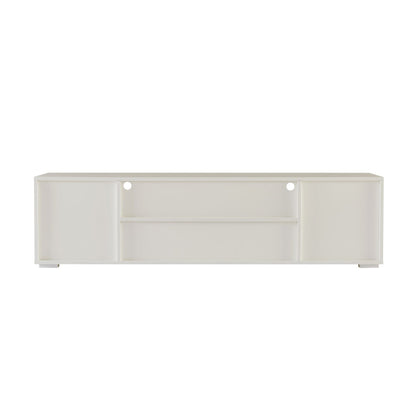 QuickassembleFashionTVstand,TVCabinet,entertainment center TV station,TVconsole,console with LED light belt, light belt can be remote control,with cabinets,open cells,for the living room,bedroom,white - Discount Msrp 