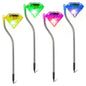4Pcs Solar Garden Light Outdoor Diamond LED Light IP65 Waterproof Stake Decorative Lamp - Discount Msrp 