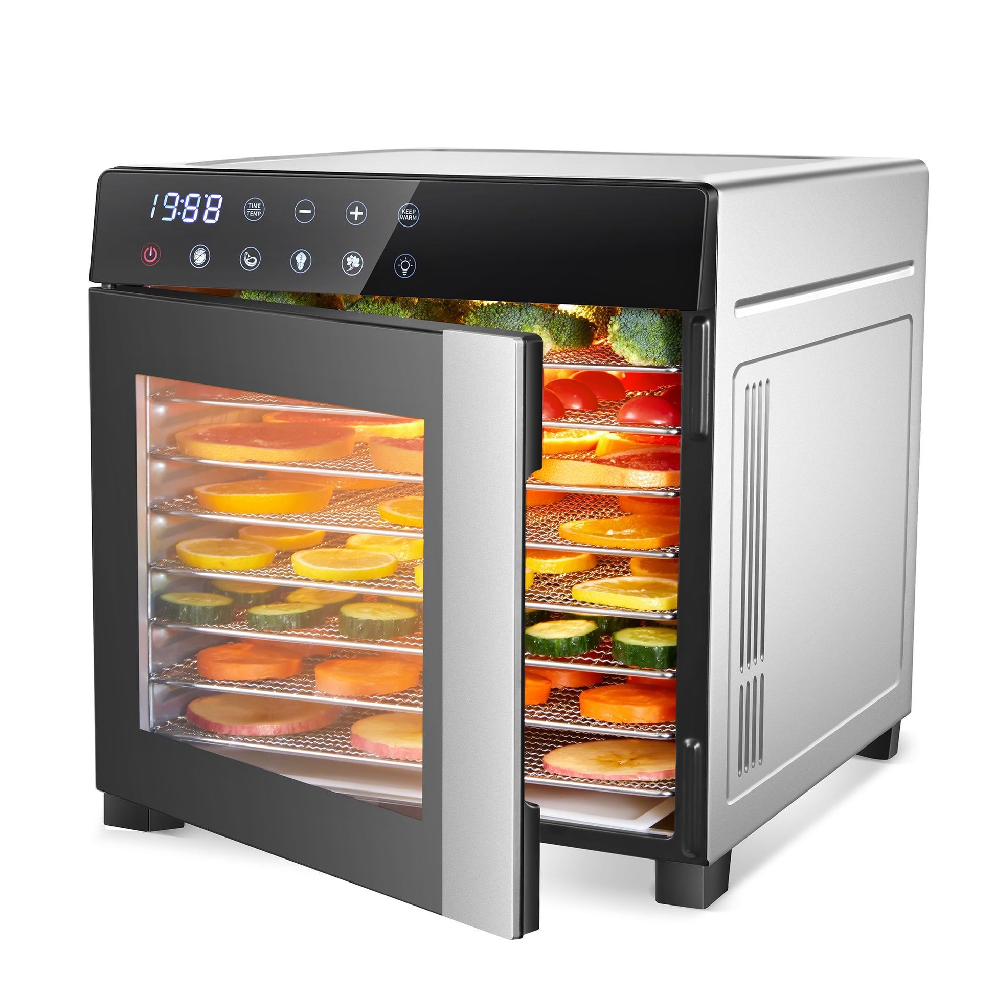 Food Dehydrator Machine 25QT, 8 Trays Stainless Steel Dehydrator Machine, Large Capacity Dehydrators for Food and Jerky, Herbs, Yogurt, Veggies, Dog Treats - Discount Msrp 