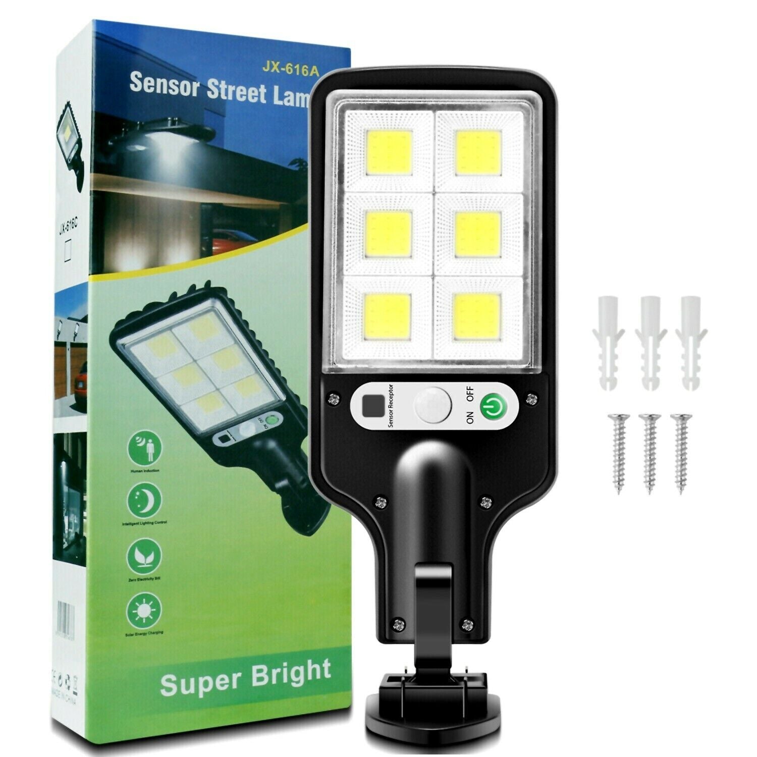 LED Solar Motion Sensor Light Bright Garden Outdoor Street Wall Lamp Solar Wall Lamp Lights Outdoor Road Lamp For Garden, Yard, Garage, Path - Discount Msrp 