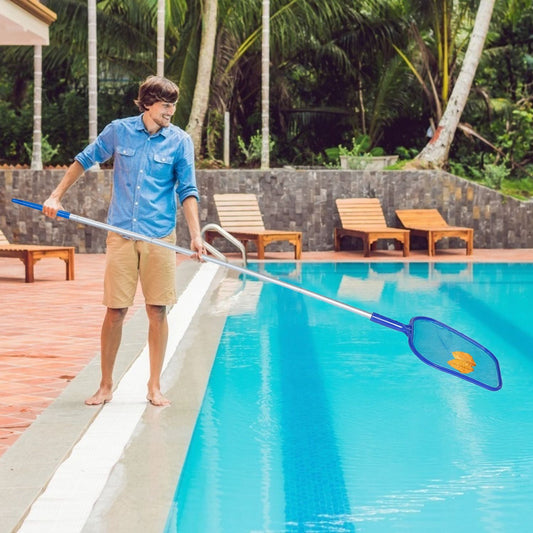Swimming Pool Telescopic Leaf Net Skimmer Rake with Adjustable Aluminum Pole and Nylon Medium Fine Mesh for Cleaning Swimming Pools, Hot Tubs, Spas and Fountains - Discount Msrp 