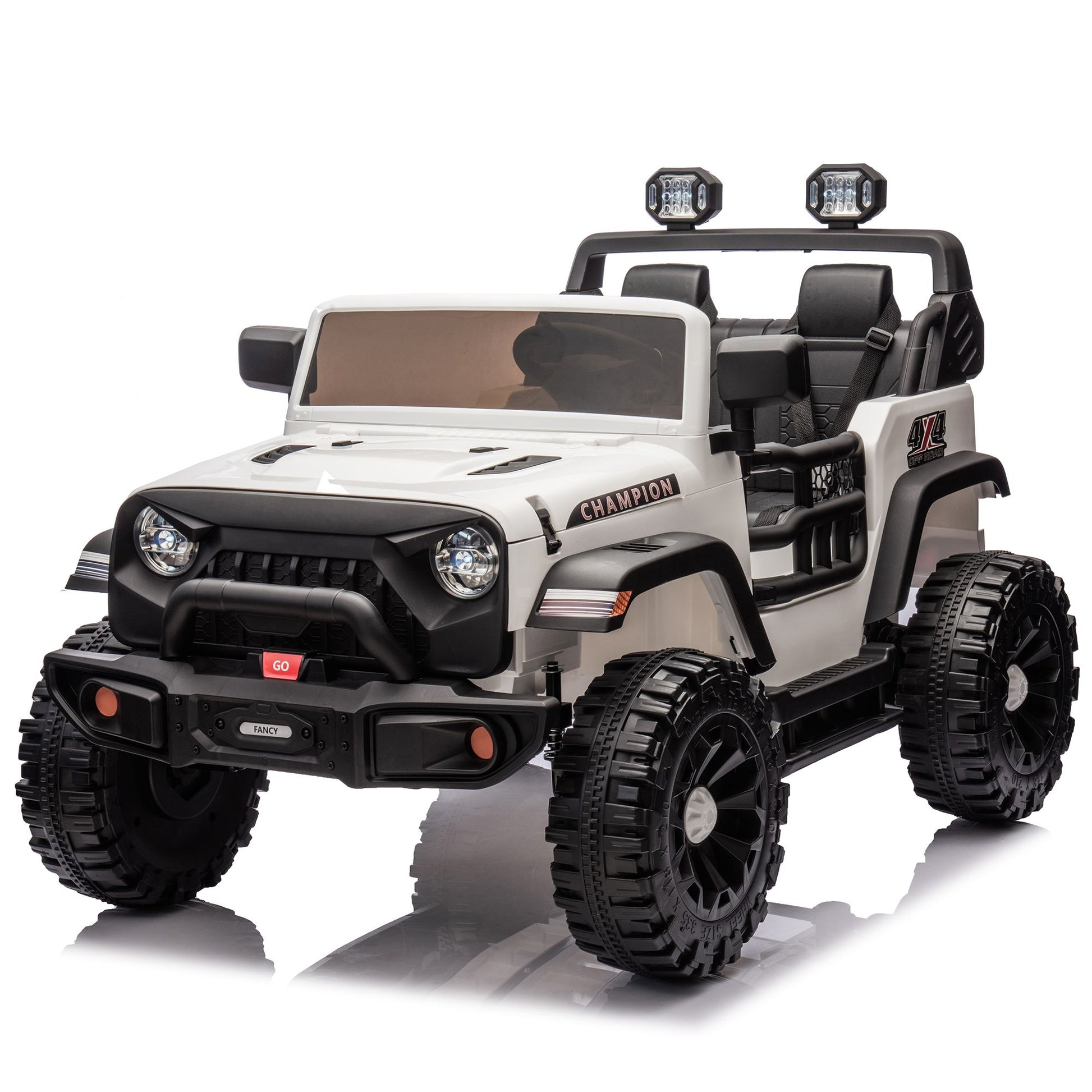 24V Two-seater Kids Ride On Electric Car W/parents control,Seat width 19.69in,400W motor,Four-wheel suspension,light&searchlight,USB,MP3,Bluetooth,Provide a speed of 1.86-4.35MPH for kids of 3+. - Discount Msrp 
