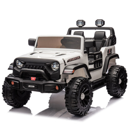 24V Two-seater Kids Ride On Electric Car W/parents control,Seat width 19.69in,400W motor,Four-wheel suspension,light&searchlight,USB,MP3,Bluetooth,Provide a speed of 1.86-4.35MPH for kids of 3+. - Discount Msrp 