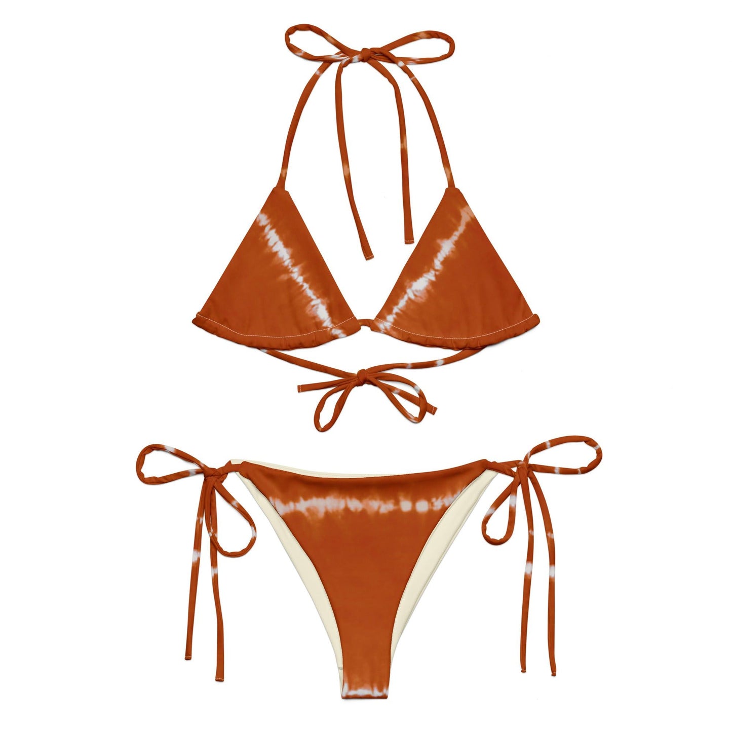 Vega String Bikini in Burnt Orange Shibori - Discount Msrp 