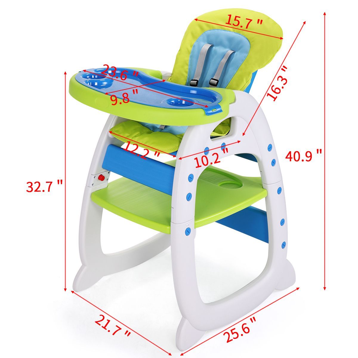 Multipurpose Adjustable Highchair,Children's dining chair for Baby Toddler Dinning Table with Feeding Tray and 5-Point Safety Buckle XH - Discount Msrp 