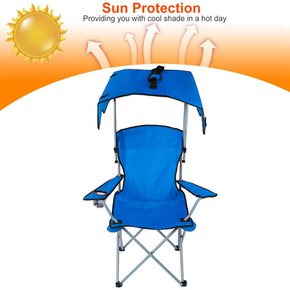 Foldable Beach Canopy Chair Sun Protection Camping Lawn Canopy Chair 330LBS Load Folding Seat - Discount Msrp 