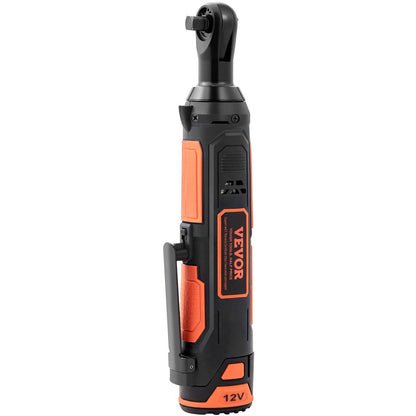 VEVOR 3/8" Cordless Electric Ratchet Wrench Set, 12V 33 Ft-lbs Power Ratchet Tool Kit, 45-Min Fast Charge, 2-Pack 2.0Ah Battery, Built-in LED Light, Variable Speed Trigger, 10 Sockets - Discount Msrp 