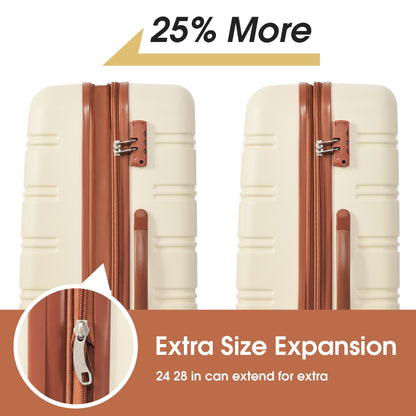 Hardshell Luggage Sets 4 pcs + Bag Spinner Suitcase with TSA Lock Lightweight-16"+20"+24"+28" Luggages - Discount Msrp 