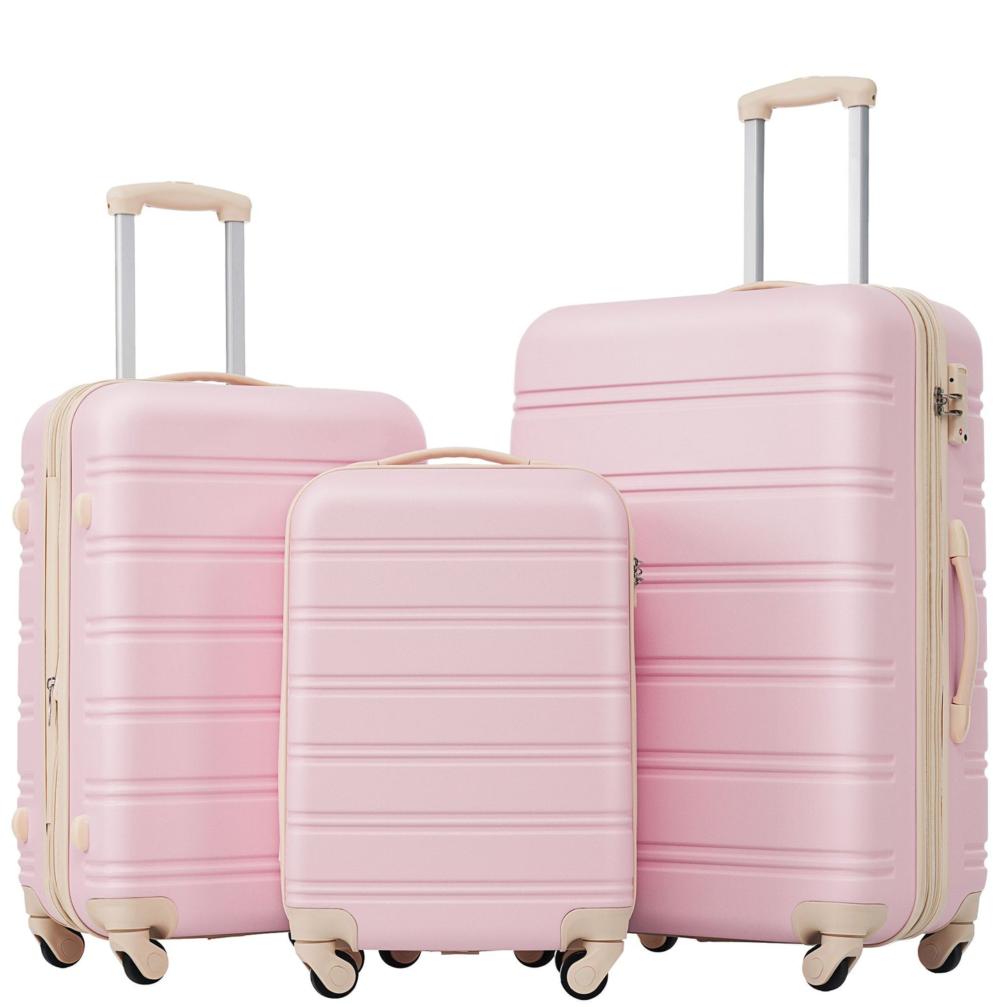 3 Piece Luggage Set Hardside Spinner Suitcase with TSA Lock 20" 24' 28" Available - Discount Msrp 