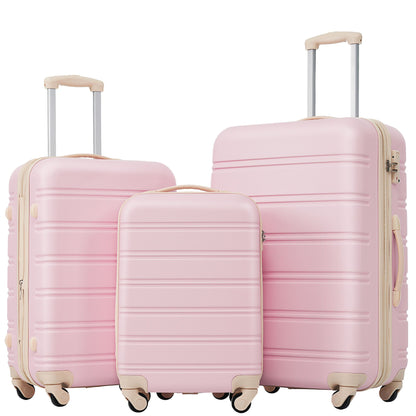 3 Piece Luggage Set Hardside Spinner Suitcase with TSA Lock 20" 24' 28" Available - Discount Msrp 