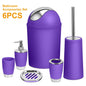 Bathroom Accessories Set 6 Pcs Bathroom Set Ensemble Complete Soap Dispenser Toothbrush Holder - Discount Msrp 
