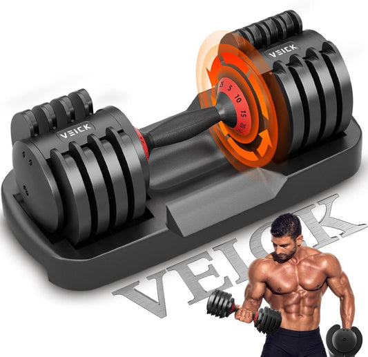 25LB 5 in 1 Single Adjustable Dumbbell Free Dumbbell Weight Adjust with Anti-Slip Metal Handle, Ideal for Full-Body Home Gym Workouts - Discount Msrp 
