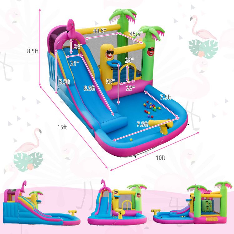 Inflatable Bounce Castle with Long Water Slide and 735W Blower - Discount Msrp 