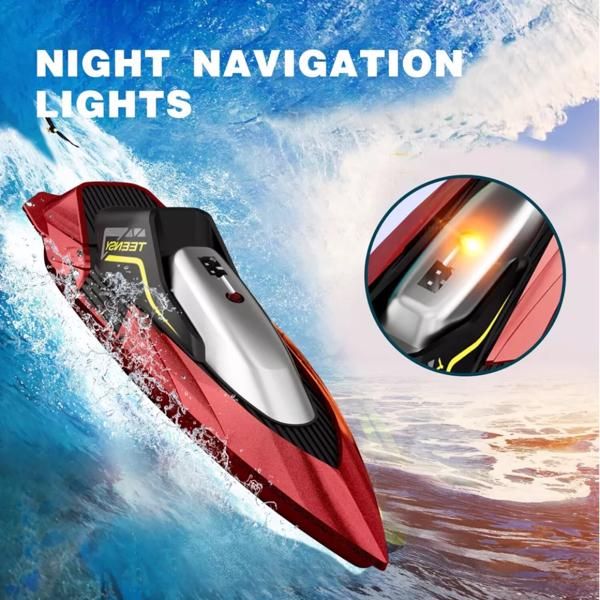 4DRC S5 RC Boat for Pools and Lakes, 2.4 GHz 20+ MPH Racing Boats, Rechargeable Battery,Low Battery Alarm,Gifts for Boys Girls,Logistics is randomly sent by UPS/USPS/FEDEX. - Discount Msrp 
