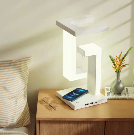Creative Smartphone Wireless Charging Suspension Table Lamp Balance Lamp Floating For Home Bedroom - Discount Msrp 