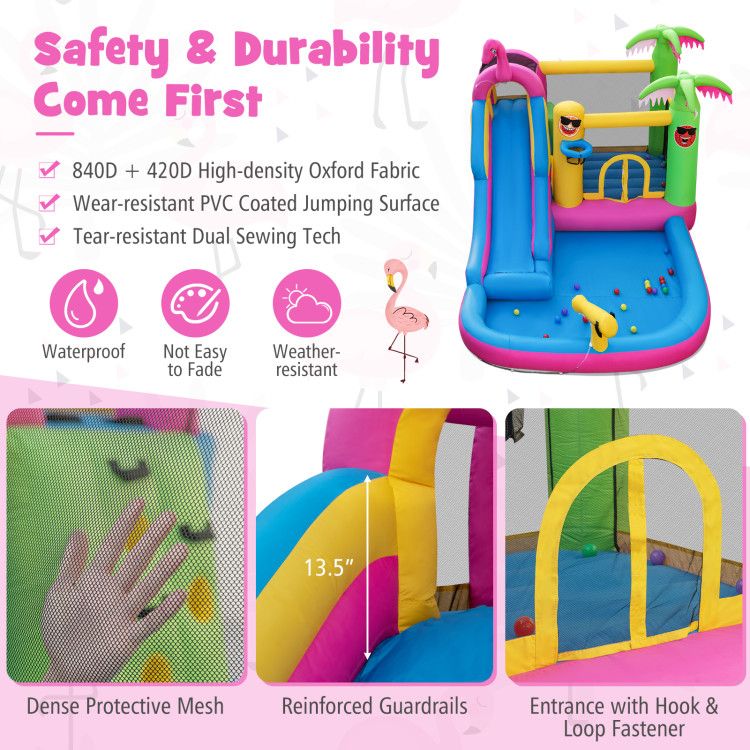 Inflatable Bounce Castle with Long Water Slide and 735W Blower - Discount Msrp 