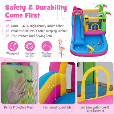 Inflatable Bounce Castle with Long Water Slide and 735W Blower - Discount Msrp 