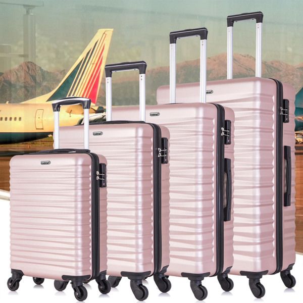 Hardshell Luggage Sets Suitcase ABS Lightweight with Spinner Wheels and TSA Lock Blue - Discount Msrp 