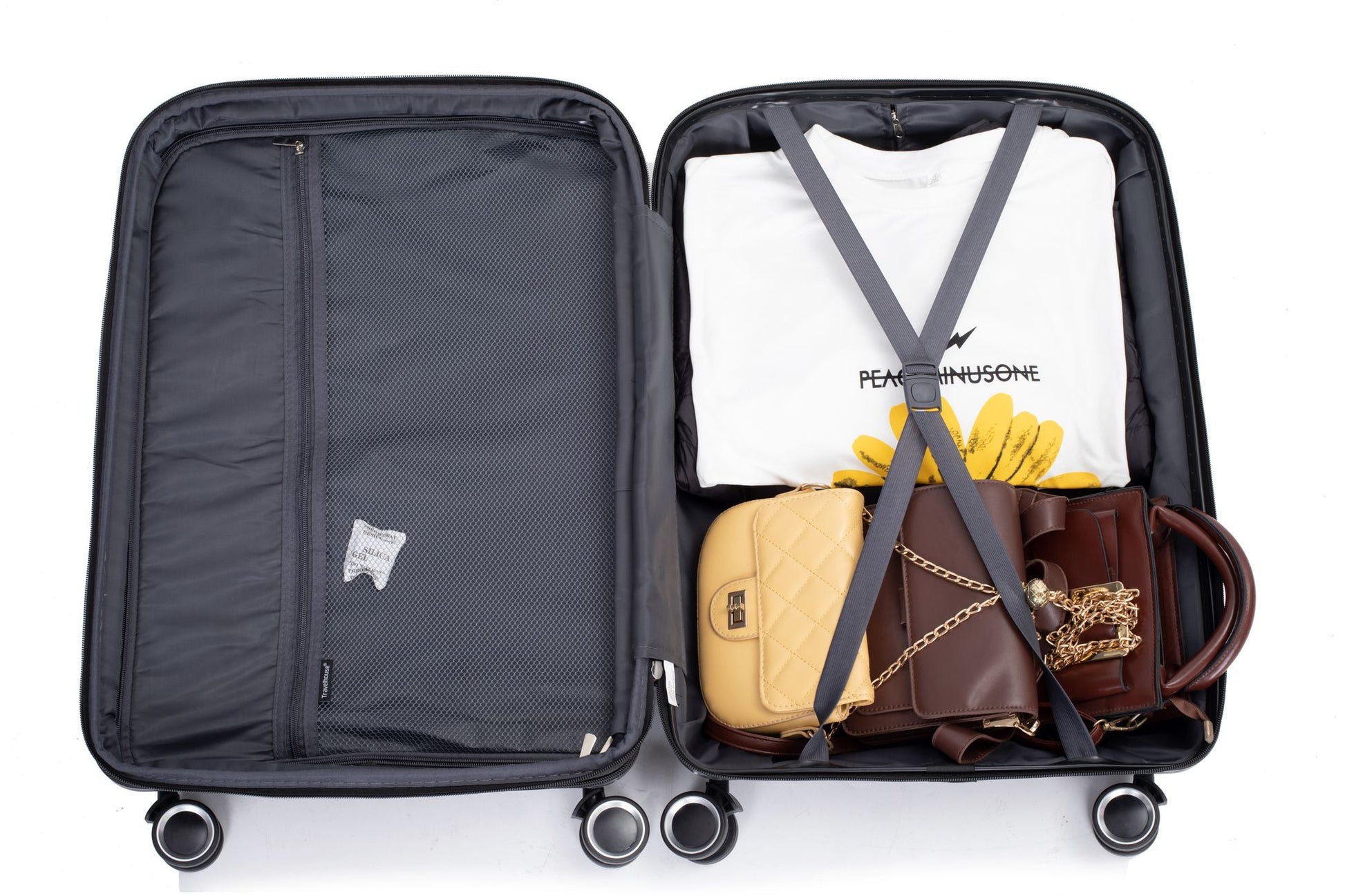 Expandable Hardshell Suitcase Double Spinner Wheels PP Luggage Sets Lightweight Durable Suitcase with TSA Lock,3-Piece Set (20/24/28) ,Black - Discount Msrp 